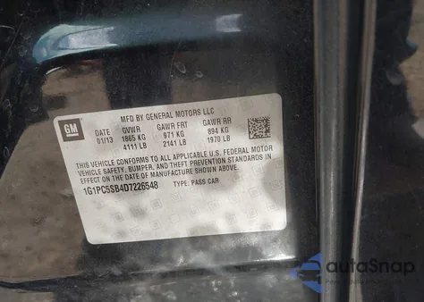 2013 Chevrolet Cruze 1Lt Auto z USA, uszkodzony, nr VIN 1G1PC5SB4D7226548